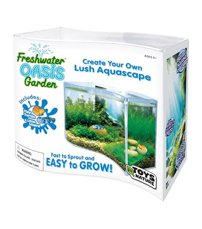 Toys By Nature Freshwater Oasis Garden, Mini Wave Terrarium Kit with Aquatic Seeds and Real Water Plant, Beginner-Friendly Terrariums and Live Indoor Plants Decor
