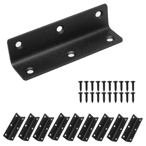 L Bracket, Heavy Duty Corner Brace, 10 Pack 4" Metal Shelf Bracket Angle Bracket for Shelves, Black Metal Braces for Wood Furniture - size: 4 Inch, style: Black 10 Pack