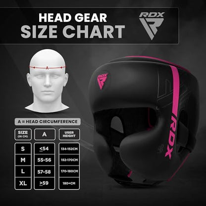 RDX Boxing Headgear, MMA Training, Adjustable Padded Kara,Muay Thai Headgear, Kickboxing, Sparring, Martial Arts, Karate, Taekwondo Helmet - color: PINK, size: X-Large