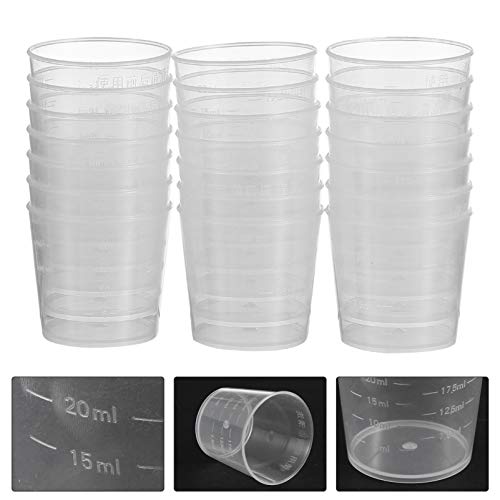 ORFOFE 20pcs Measuring Cups for Reptiles Feeding Bowls Liquid Food and Water Cups for Lizard Portable and Lightweight Accurate Scale for Daily Feeding Needs