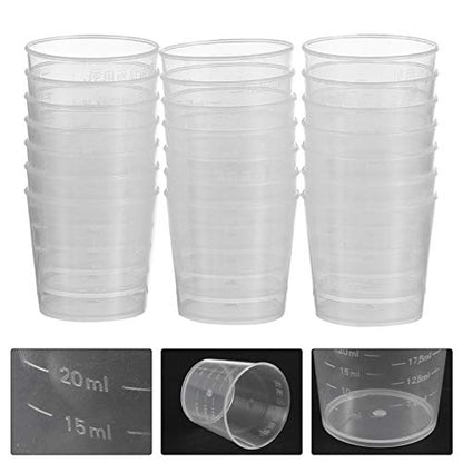 ORFOFE 20pcs Measuring Cups for Reptiles Feeding Bowls Liquid Food and Water Cups for Lizard Portable and Lightweight Accurate Scale for Daily Feeding Needs