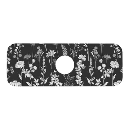 Faucet Draining Mat For Kitchen Sink, Wildflowers Plants Diatom Mud Absorbent Drain Pad For Bathroom Kitchen Sink Splash Guard Drying Mat - color: Wildflowers Plants