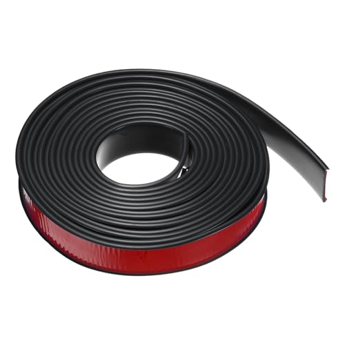HARFINGTON U-Shape Edge Banding 1-7/16" x 20ft (36mm x 6M) Self Adhesive TPE Flexible Veneer Tape Soft Edge Strip Protector for Furniture Cabinet Table Protection Repair, Black