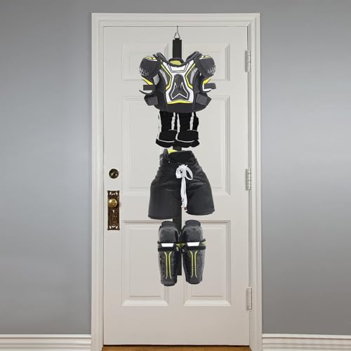 6pcs Hockey Hanger Portable Hanging Dryig Rack Hockey Gifts for Home and Outdoor Using in Ice Hockey Skating Football Camping Fishing 5 Hooks - color: Blackx 6