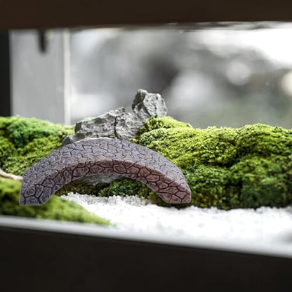 Miniature Arch Bridge Figurine Aquarium Decoration Decorative Resin Fairy Garden Accessories Small Statue Flower Pot Decor, Without Railings