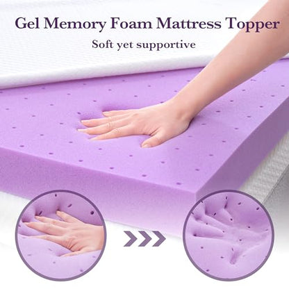 SINWEEK 3 Inch Gel Memory Foam Mattress Topper with Cooling Cover Ventilated Soft Mattress Pad, Bed Topper, CertiPUR-US Certified, Twin Size