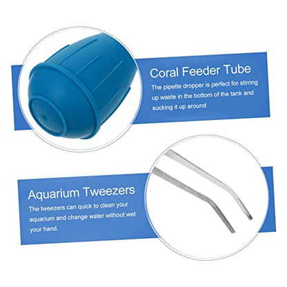 3pcs Aquarium Tweezers Straight Curved Stainless Steel Tools for Fish Tank Cleaning Coral Feeding and Gravel Maintenance Lightweight Siphon and Feeding