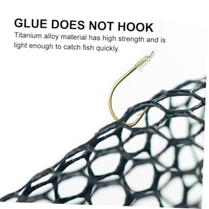FRCOLOR Nylon Fishing Landing Net Head with Nano-Coated Titanium Alloy Frame, 30cm Fine Mesh Landing Net Accessory for Freshwater and Saltwater Fishing