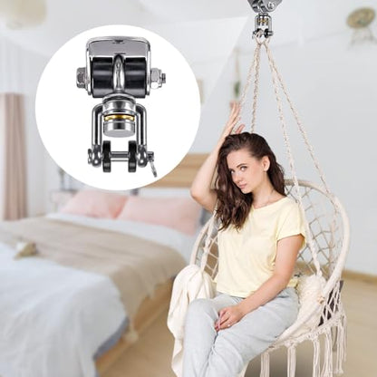 SELEWARE Silent Swing Hangers Stainless Steel Bearing Swing Hook 1 Pack - color: Silver ( 1 Pack 360° Bearing Swing Hanger )