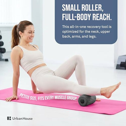 Travel Mini Foam Roller for Deep Tissue Massage - Ultralight Portable Back Roller size 3.5" x 3.5" x 7" for Back Pain Relief, Neck, Legs & Muscle Recovery - Compact Foam Roller for Gym, Office, Travel - size: Short (7")