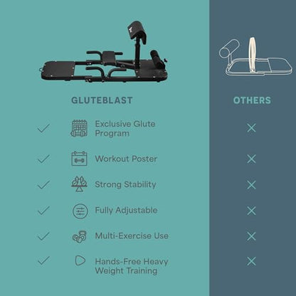 Lifepro GluteBlast Hip Thrust Machine – Foldable, Home Gym, 220 lb Cap - style: Gluteblast