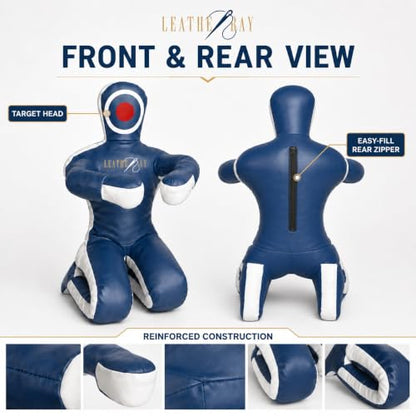 Jiu Jitsu Judo Punching Bag Grappling Dummy Blue -Unfilled - size: 70 inches (6 ft)