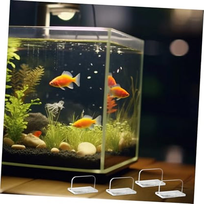 Happyyami 4pcs Acrylic Fish Tank Lid Handles Aquarium Cover Parts Double-Sided Adhesive Easy to Install for Aquariums and Fish Tanks