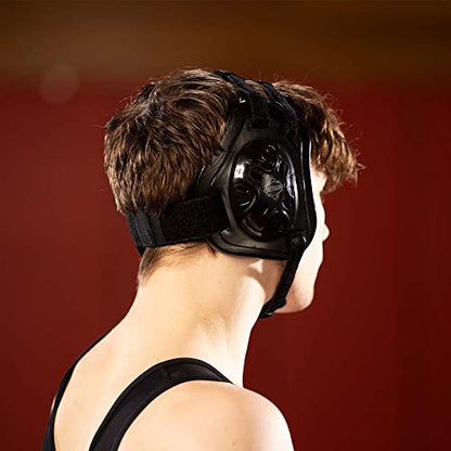 Matman Triforce Adult Wrestling Headgear – Men & Women’s Lightweight & Ergonomic Ear Guards for Wrestling, BJJ & MMA (Black)