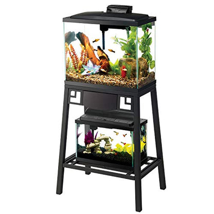 Aqueon Metal 10 Gallon Fish Tank Aquarium Stand, 20" L x 10" W x 28.25" H - size: 20" x 10" top shelf