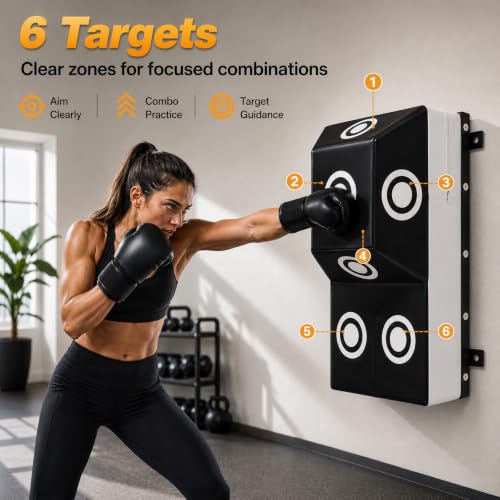 Wall Mount Boxing Training Bag - Uppercut Boxing Training Punching Target - Heavy Punching Bag for Adults for Bedroom/Living Room/Gym - color: Black M (13.78*9.84*23.62 Inch)