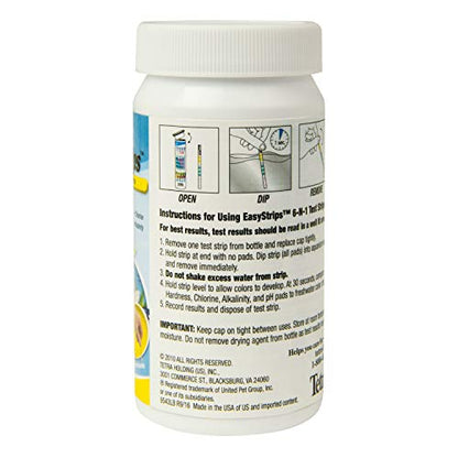 Tetra EasyStrips 6-In-1 Aquarium Test Strips, Water Testing 100 Count (Pack of 1) - size: 100-Strip