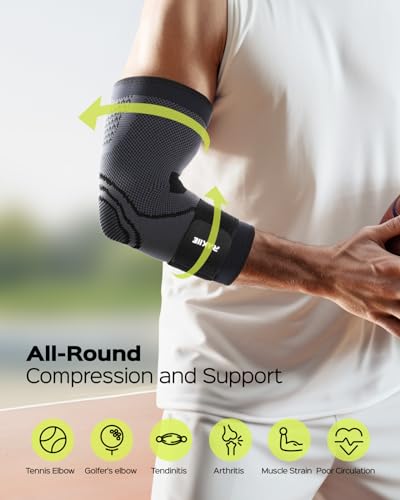 Rakiie 2 Pack Elbow Brace Compression Sleeve with Straps, Black S - color: Black, size: Small