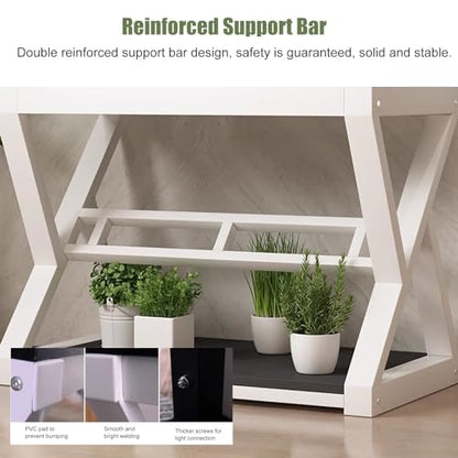 Black White Fish Tank Stand Holder 10 20 30 40 Gallon, Heavy Duty Modern Reptile Tank Rack Breeder Tank Stands Aquarium Stand（Black-60x50x70cm）