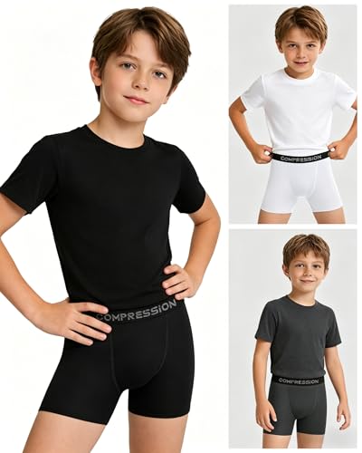 Dalavch 4 Pack Youth Boys Sliding Compression Shorts with Protective Cup - size: Medium