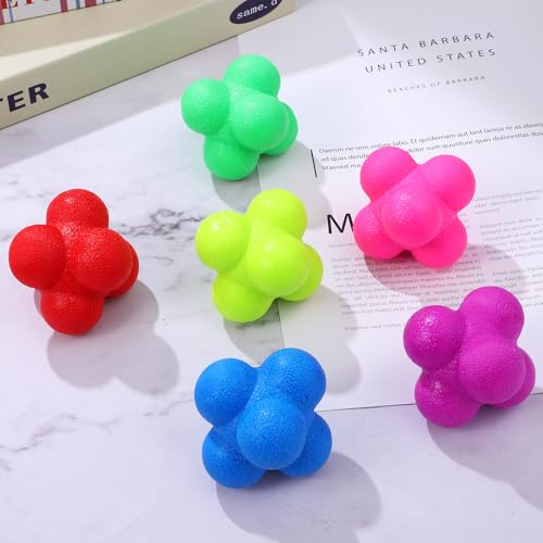 Hemobllo Hexagonal Reaction Training Balls 6 Piece TPR for Sports Exercise