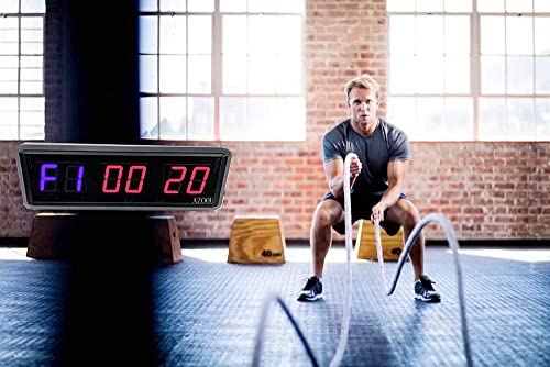 AZOOU Personal Tailor Interval Gym Timer Clock with Countdown countup Stopwatch for Interval & Tabata HIIT EMOM MMA Boxing Interval Training & so on, Blue & Red