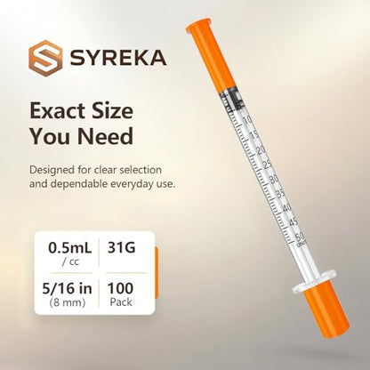 0.5ml 31G 5/16 Inch, Lab Supplies Individual Package 100 Pack - size: 0.5ml-31G-5/16", style: 100 Pack