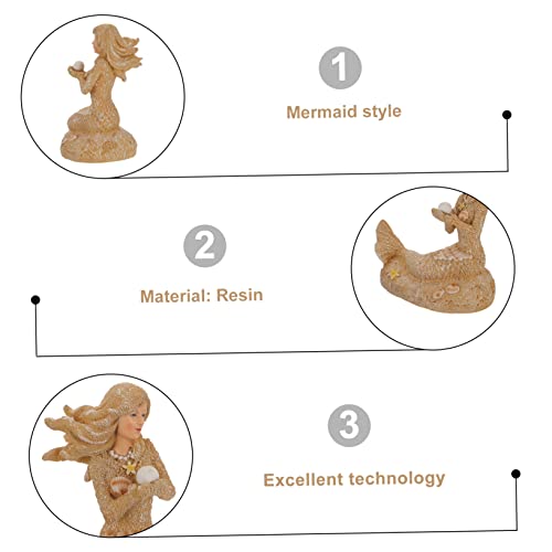 ABOOFAN 1pc Mermaid Statue Aquarium Decor Underwater Ornament for Fish Tanks Landscape Supplies Vivid Design for Aquatic Adornment for