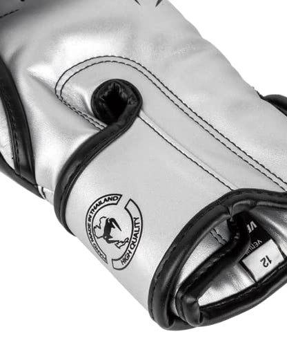 Venum Elite Boxing Gloves - color: Silver/Black, size: 12-Ounce