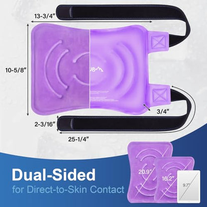 APEXUP Ice Pack for Knee Pain Relief, Large Reusable Wrap After Surgery, Flexible Gel Cold Pack for Injuries, Pain Relief for Back, Shoulder, Elbow, Ankle and Leg (Purple, L, 2PK) - size: Large-2PK, style: Purple