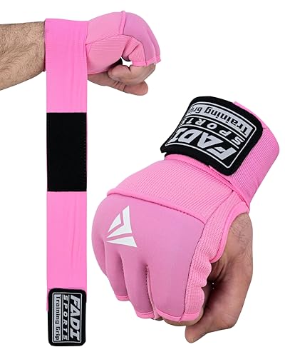 Gel Boxing Hand Wraps Inner Gloves for Men & Women, Quick Slip-On Padded Knuckle Protection with Wrist Support for MMA, Muay Thai & Kickboxing, Heavy Bag & Martial Arts - color: Pink, size: Small