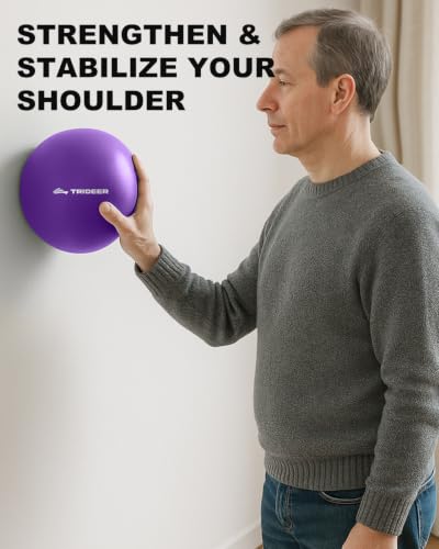 Trideer Exercise Ball for Physical Therapy, 9 Inch Pilates Ball - color: Purple (with inflation straw)