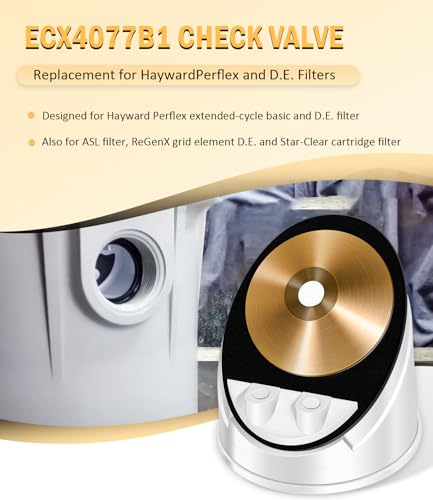 ECX4077B1 Check Valve Replacement for HaywardPerflex and D.E. Filters, Also fits ASL Filter, ReGenX Grid Element D.E. Filter, and Star-Clear Cartridge Filter
