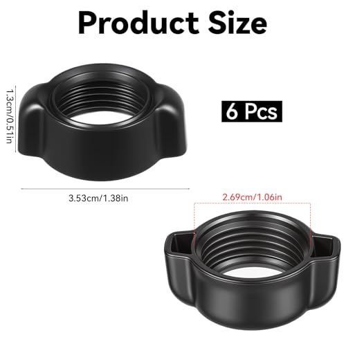 6 Pcs Car Phone Mount Replacement Parts, Tightening Nut for Replacement Car Mount Screw Black Mobile Phone Repair Mounting Bracket for 17mm Ball Joint Fixed Adapter Ring