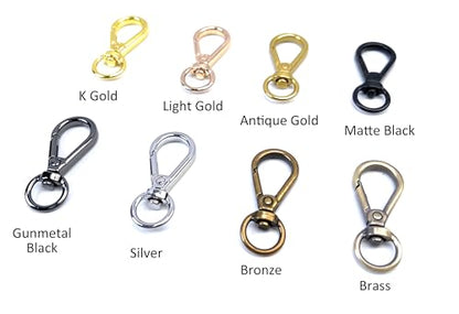 10 Pcs 3/8'' Brass Teardrop Swivel Lobster Clasps - color: Brass