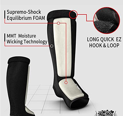 Taekwondo Cloth Calf Shin Instep Protector Guards, Boxing Martial Arts MMA Training Foot Protective Gear for Men Women Kids SpaHMIASFMKing UFC Muay Thi SpaHMIASFMKing Karate Foowear