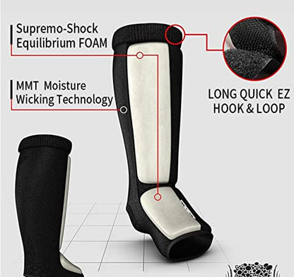 Taekwondo Cloth Calf Shin Instep Protector Guards, Boxing Martial Arts MMA Training Foot Protective Gear for Men Women Kids SpaHMIASFMKing UFC Muay Thi SpaHMIASFMKing Karate Foowear