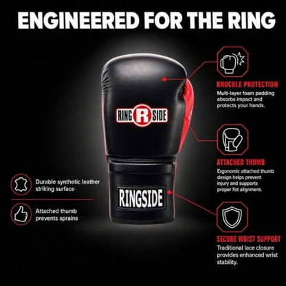 Ringside Lace IMF Tech Boxing Training Sparring Gloves - color: White, size: 14 OZ