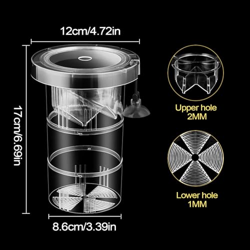 Aquarium Fry Nursery – Compact Breeding Chamber, 12x12x12cm Divider Habitat, Easy Install Structure | Aquatic Care Equipment with Isolation Space for Guppy Shrimp Betta Saltwater Organisms Recovery