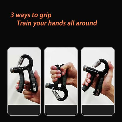Strengthener Hand Grip Trainer Number Counter Forearm Finger Wrist Gripper Exerciser 5-60kg Adjustable Stretcher Squeezer Workout - color: 1 Pink Grip