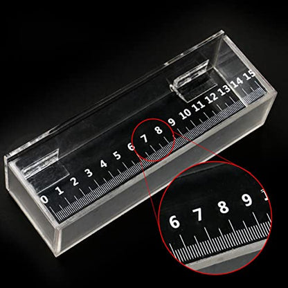 MagiDeal Fishing Fish Viewing Box Acrylic with Lid Mini Aquarium Outdoor Indoor Small Portable Safe Fish Breeder Hatching Boxes with Scale