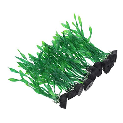 Kisangel 10pcs Artificial Aquarium Plants Realistic Fake Grass Decor for Fish Tank Creative Water Grass Decorations for Aquariums and Desktop Displays