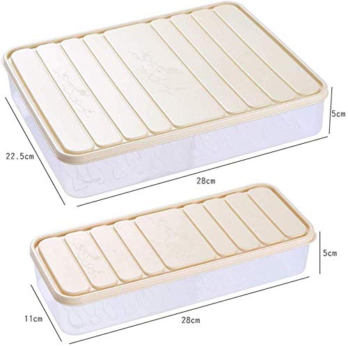 Square Refrigerator Storage Box Kitchen Household Plastic Food Sealed Frozen Fish And Shrimp Sliced Vegetable Box Refrigerator Storage & Finishing Box-Gris