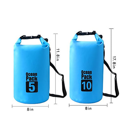 Dry Sack/Waterproof Bag for Boating, Kayaking, Hiking, Snowboarding, Camping, Rafting, Fishing and Backpacking (Blue, 10L) - color: Blue, size: 10L