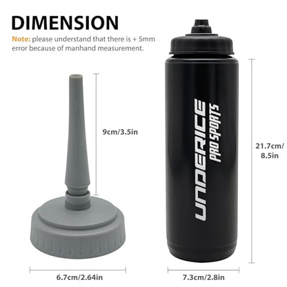 UICE Water Bottle with Straw,1 Liter Easy Squeeze Bottles for Hockey Straight Long Straw Built In Finger Grip,Sports Water Bottle for Football, Lacrosse, Boxing,Fitness-White - color: white