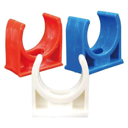 50 Pcs U-Shaped PVC Pipe Clamps Clips, U-Shaped Buckles Fit for 1/4" (16mm) Pipes, Supply and TV Trays Tubing Hose Hanger Support Pex Tubing (Red 16mm) - size: 16mm,50Pcs(Red)