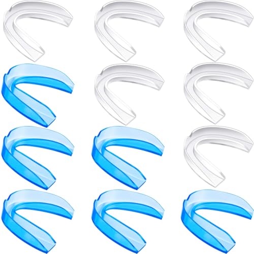 BBTO 20 Pieces Sports Mouth Guard Boxing Mouth Protection Athletic Mouthpiece for Football Basketball Hockey Karate Rugby Match (Adult (11 Yrs & Above),Transparent Color, Blue) - color: Transparent Color, Blue, size: Adult (11 yrs & Above)