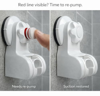 Pump&fix 45 Degrees Adjustable Handheld Shower Head Holder Suction Cup Wall Mount Bracket