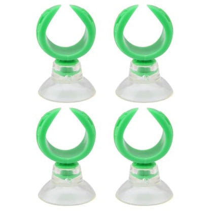 4 Pcs Green Aquarium Airline Tube Holders – Leaf Design Suction Cup Clips for 18-24mm Tubing, Adjustable Fish Tank Air Tube Clamps(S: 1.46cm) - size: S: 1.46cm