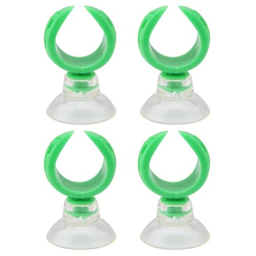 4 Pcs Green Aquarium Airline Tube Holders – Leaf Design Suction Cup Clips for 18-24mm Tubing, Adjustable Fish Tank Air Tube Clamps(S: 1.46cm) - size: S: 1.46cm